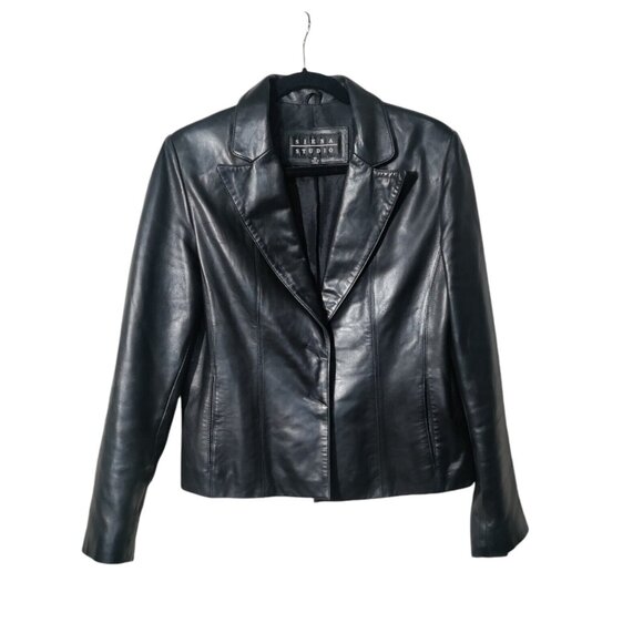 Siena Studio Jackets & Blazers - Siena Studio Black Leather Jacket Woman's Size 10